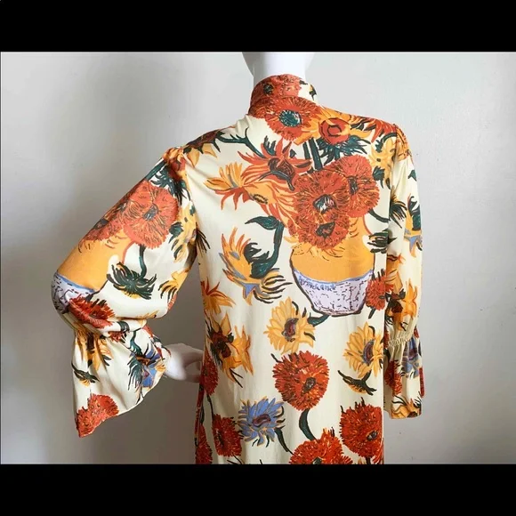 Vintage 1970s Van Gogh art print dress - Picture 5 of 15